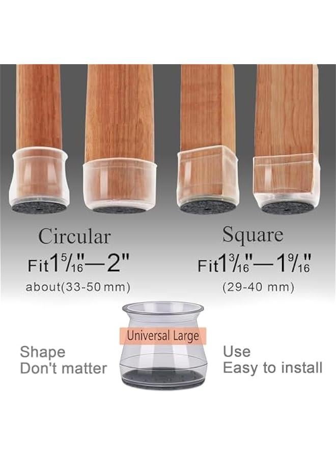 TRASSLE Chair Leg Floor Protectors 24PCS Furniture Sliders for Hardwood Floors, Silicone Chair Leg Protectors for Protecting Floors from Scratches and Noise - Image 3