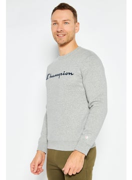 Champion Men Sportswear Fit Long Sleeve Training Sweatshirt, Heather Grey  - Image 3