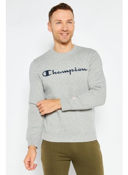 Champion Men Sportswear Fit Long Sleeve Training Sweatshirt, Heather Grey  - Image 1