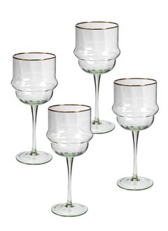 La Mesa 4 PCS SET GOBLET GLASSES GRAY AND GOLD  - Image 1