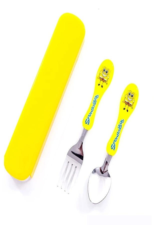 MEZON Non-Toxic Stainless Steel Dinnerware Kids Spoon & Fork Set Easy Grip Kids Cutlery Flatware (Multicolor) - Image 1
