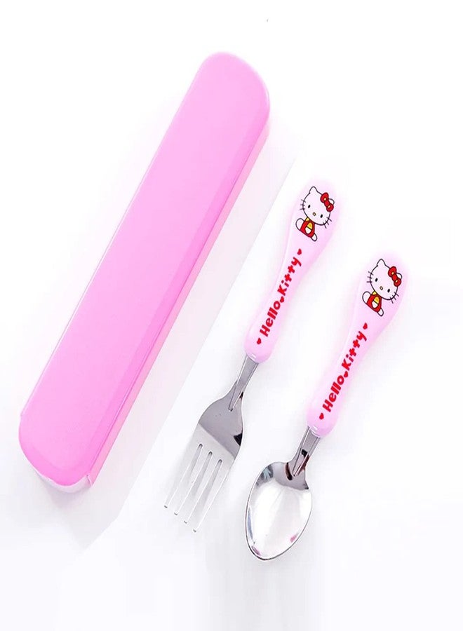 MEZON Non-Toxic Stainless Steel Dinnerware Kids Spoon & Fork Set Easy Grip Kids Cutlery Flatware (Multicolor) - Image 3