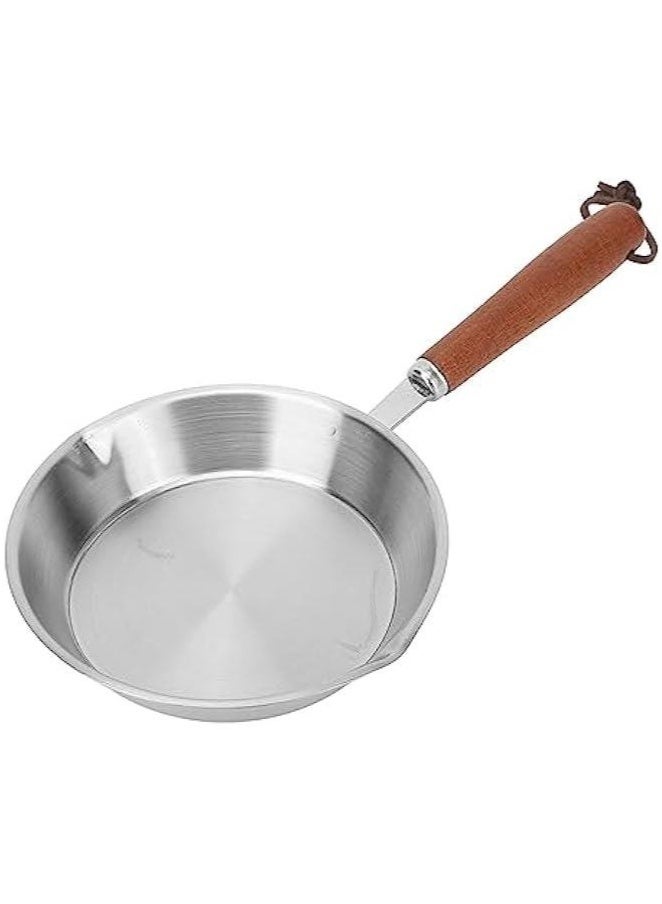 Arabest Egg Pan, Mini Nonstick Egg and Omelet Pan, Stainless Steel Small Frying Pan Skillet, Multipurpose Pan with Wooden Handle, Cookware Designed for Eggs Pancakes, Dishwasher Safe - Image 1