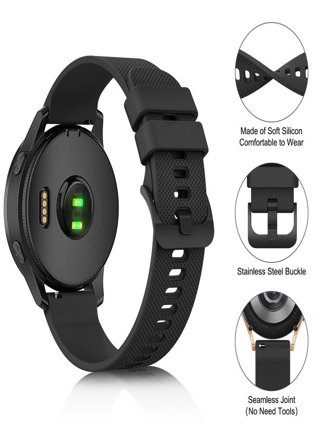 Meliya Silicone Bands Compatible with Garmin Vivoactive 5 Watch Band, Soft Silicone Sport Replacement Strap for Garmin Vivoactive 5/Vivoactive 6/3 Smart Watch Bands (Black+Navy Blue+Grey) - Image 2