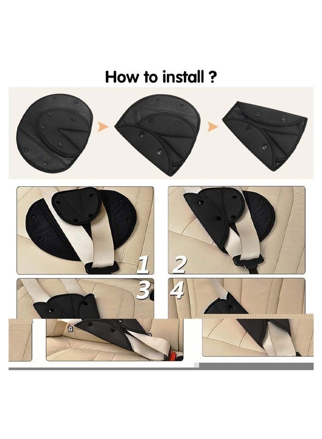 Kissy Baby 2 Pack Seatbelt Adjuster for Kids Car Child Seatbelt Adjusters Belt Cover Strap Protector Pad for Children Baby Adult Shoulder Neck Safety Triangle Positioner Black  - Image 2