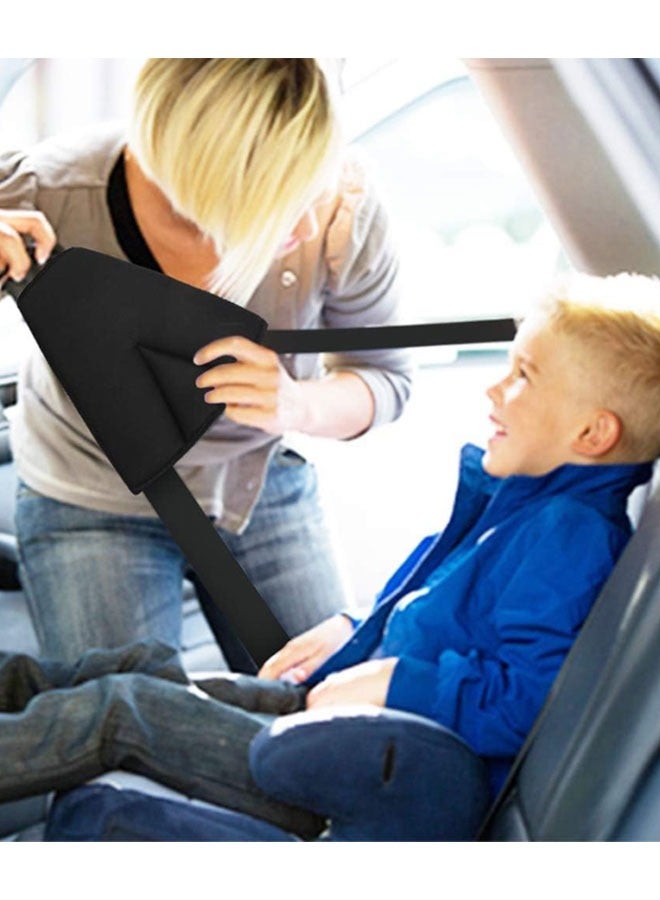Kissy Baby 2 Pack Seatbelt Adjuster for Kids Car Child Seatbelt Adjusters Belt Cover Strap Protector Pad for Children Baby Adult Shoulder Neck Safety Triangle Positioner Black  - Image 3