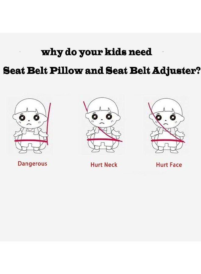 Kissy Baby 2 Pack Seatbelt Adjuster for Kids Car Child Seatbelt Adjusters Belt Cover Strap Protector Pad for Children Baby Adult Shoulder Neck Safety Triangle Positioner Black  - Image 5