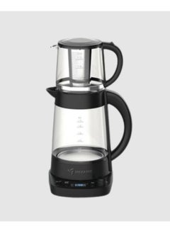 ميباشي Mebashi ME-TM308 Tea Maker, 1.7L Kettle + 1L Tea Pot, Black Steel 