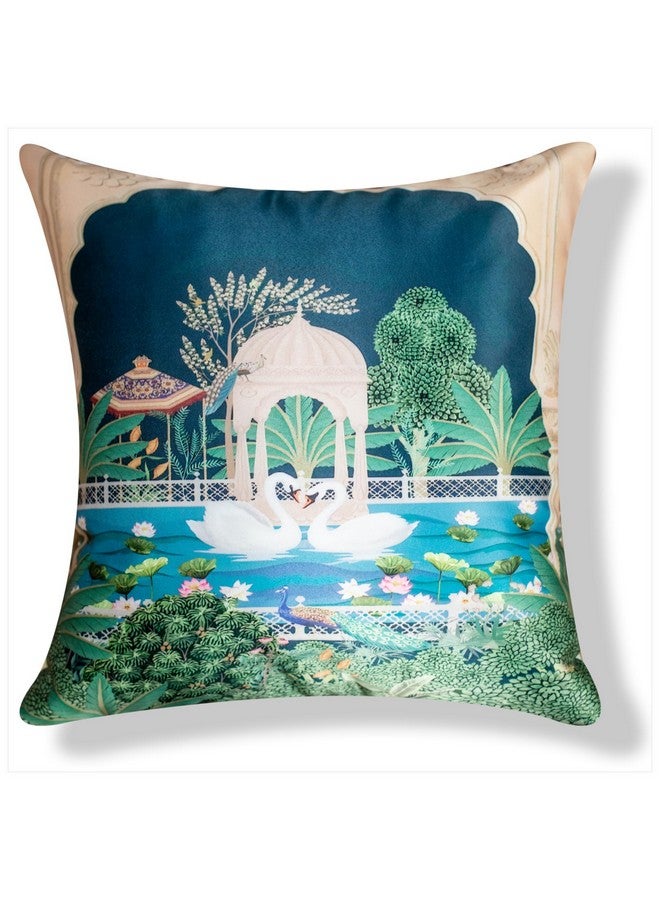 Vendola Decorative Satin 250TC Sofa Cushion Pillow Covers, Multicolor, Set of 5 Ethnic Cushion Covers(Saheliyo Ki Bari,16x16 Inches) - Image 5