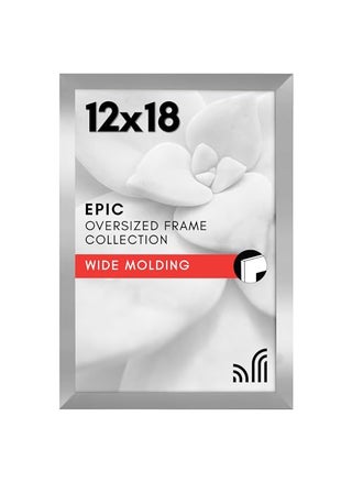 Americanflat 12x18 Poster Frame with Polished Plexiglass  Silver Picture Frame  Wide Photo Frames Made of Engineered Wood for Vertical or Horizontal Wall Display  Epic Collection  Silver - pzsku/ZC22F24DE8ACEA5E5DF52Z/45/1749492835/b7bc7830-7d6c-43df-b601-e39eb1222ff2