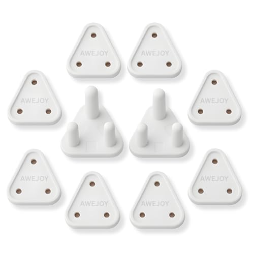 AWEJOY 10 Piece Baby Proof Socket Covers – Electric Socket Protector, Child-Safe Switch Board Dummy Plugs, Baby Safety Guards for Home (White) - Image 1