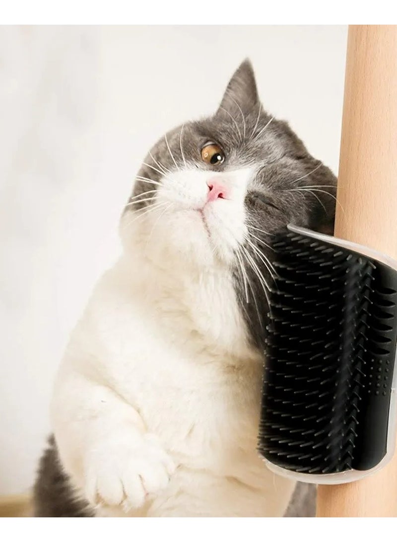 فرشاة زاوية للحيوانات الأليفة، مشط لعب للقطط، شعيرات بلاستيكية للخدش، أداة تدليك مقوسة للعناية الذاتية بالقطط - Image 1