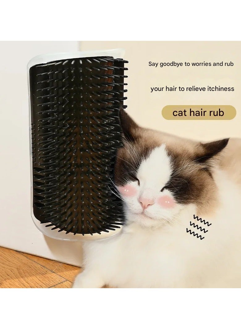 فرشاة زاوية للحيوانات الأليفة، مشط لعب للقطط، شعيرات بلاستيكية للخدش، أداة تدليك مقوسة للعناية الذاتية بالقطط - Image 2