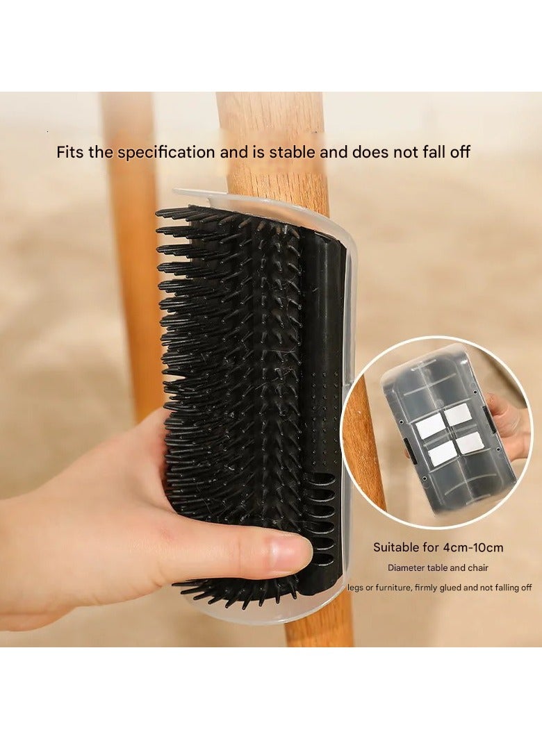 فرشاة زاوية للحيوانات الأليفة، مشط لعب للقطط، شعيرات بلاستيكية للخدش، أداة تدليك مقوسة للعناية الذاتية بالقطط - Image 3