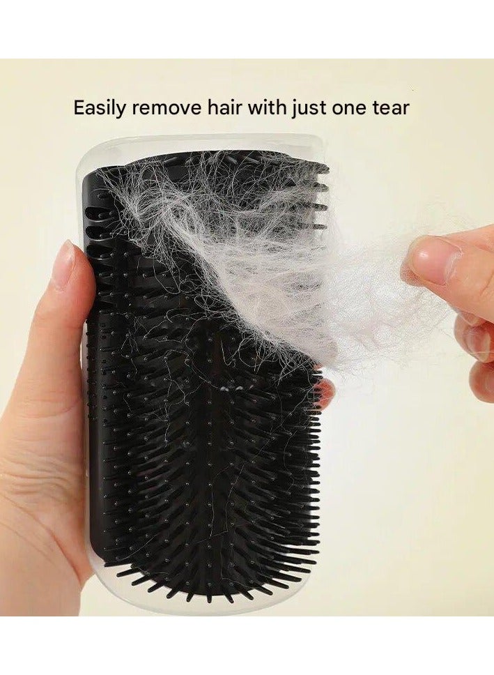 فرشاة زاوية للحيوانات الأليفة، مشط لعب للقطط، شعيرات بلاستيكية للخدش، أداة تدليك مقوسة للعناية الذاتية بالقطط - Image 4