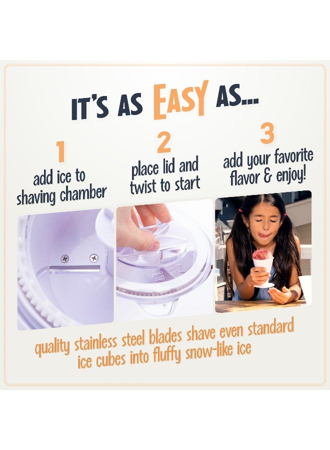 Nostalgia Snow Cone Shaved Ice Machine  Retro TableTop Slushie Machine Makes 20 Icy Treats  Includes 2 Reusable Plastic Cups  Ice Scoop  White - Image 4