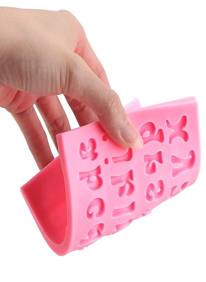 بي تي واي ام اس مجموعة من 5 قوالب سيليكون لأحرف وأرقام صغيرة، من 0 إلى 9، وأحرف كبيرة وصغيرة، مثالية لخبز الحلوى والفراولة المغطاة بالشوكولاتة وتزيين الكيك. - Image 2