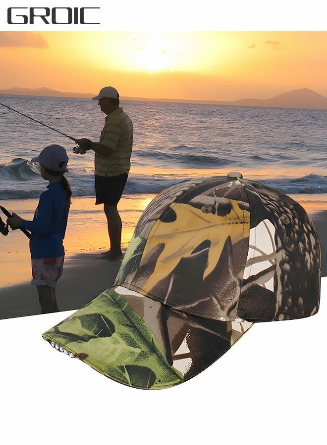 GROIC LED Headlamp Hat,Outdoor Cap,Bright Hands Free Lighted Battery Powered Headlamp,Hi-Beam Cap,Fishing Cap - Image 1