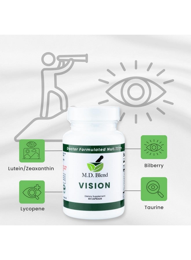 M.D. Blend Vision - Expert Formulated - Natural Robust Blend for Eye Wellness - with Lutein, Zeaxanthin, Astaxanthin, Zinc, Thiamine, Vitamins A & C - 30 Capsules (1 Pack) - Image 4