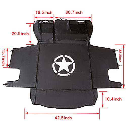 BESTAOO Dog Trunk Liner for Jeep - Heavy Duty Waterproof Oxford Cargo Protector for 2007-2025 Wrangler JK JL 4-Door, Nonslip Washable Pet Seat Cover & Anti-Scratch Liner (Star) - Image 2