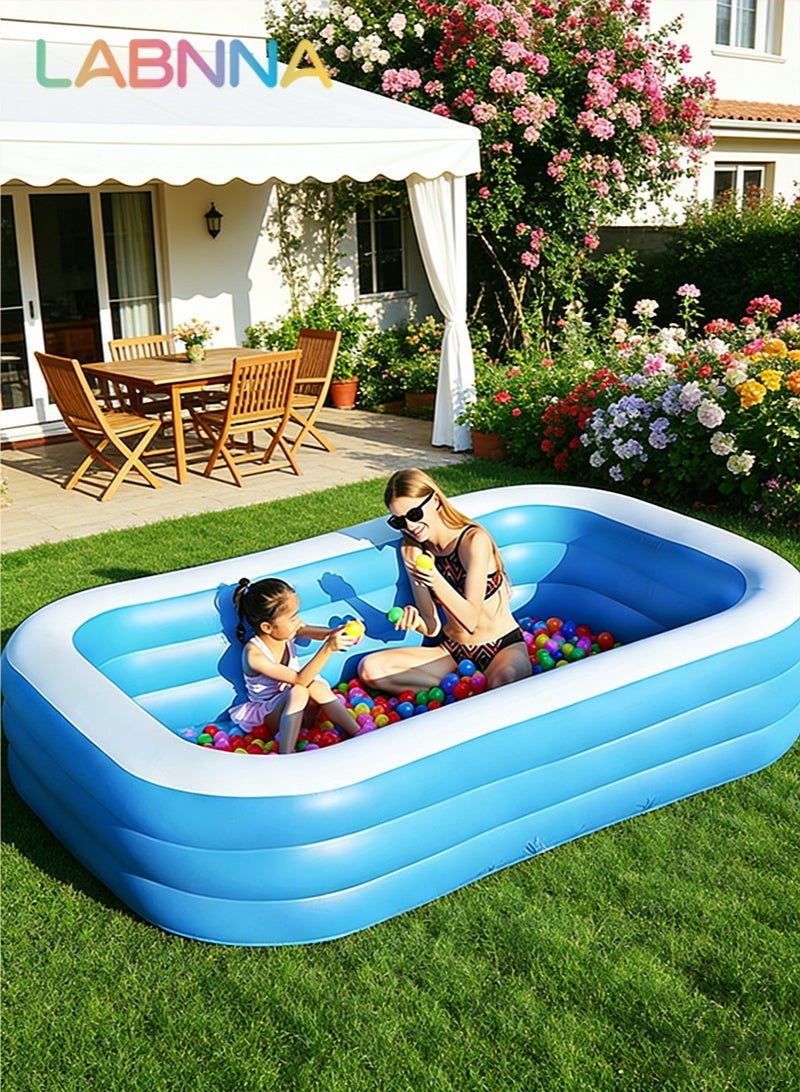 LABNNA 180*142*60cm Swimming Pool,Inflatable Thickened Large Blow Up Pool for Family Backyard Outdoor Toddler,Family Pool, Summer Water Party Ideal Choice for Indoor Entertainment and Outdoor Activities - Image 2