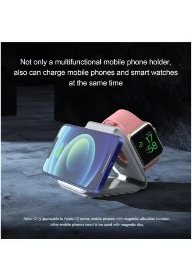 JAJEEK - Foldable 3 in 1 Magnetic Slim Wireless Charger | Qi-Certified 15W Fast Charging Station | Compatible with iPhone, Samsung & All Qi-Enabled Devices | Portable Foldable Design for Phone, AirPods & Smartwatch | White Color | Efficient Multi-Device Wireless Charging Solution for Home & Office - Image 1