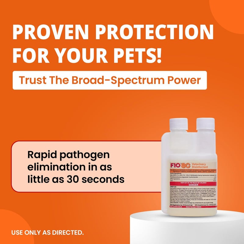 F10 SC Concentrated Veterinary Disinfectant for Kennels, Litter Box, Cage, Terrariums, Habitats, Vet Practices - 200 ml (6.8oz) - Image 4