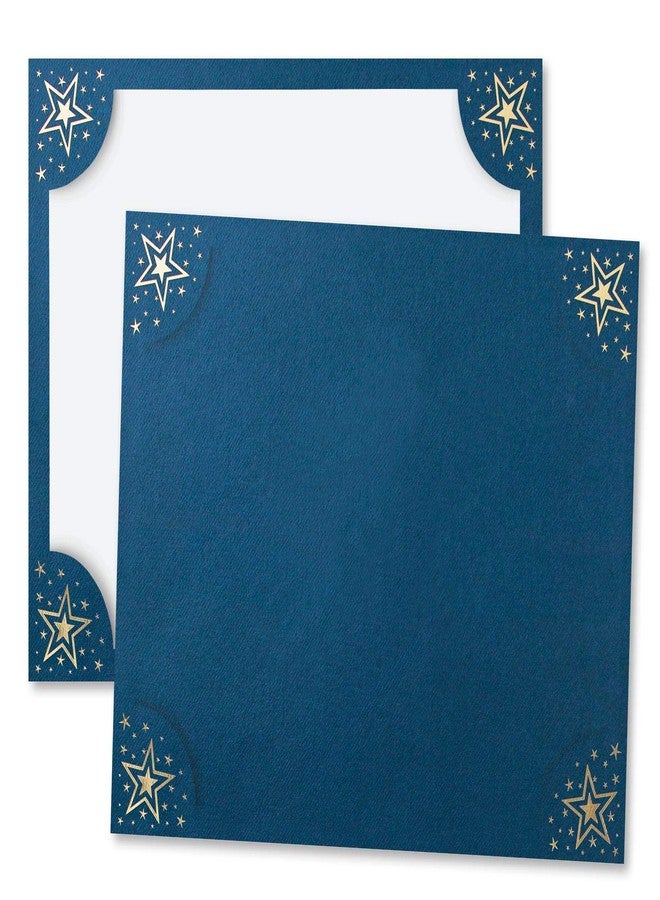 بيبر دايركت حافظات شهادات PaperDirect Stars، غلاف أزرق بوزن 80 رطلاً، مقاس 9.5 × 12 بوصة، عبوة من 20 حافظة، غلاف شهادة للمدرسة، العمل، الدبلومات، التخرج والجوائز، حامل شهادة - Image 1
