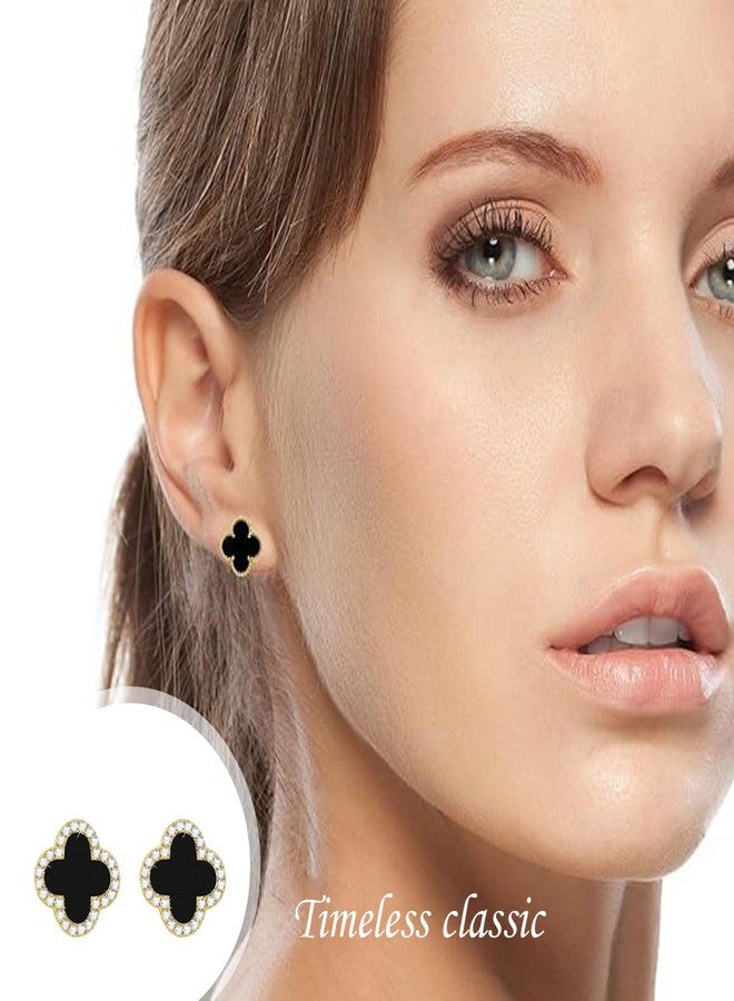 Aeenioy 3-Pair Black Earrings for Women Fashion, Stylish Set, Hoops and Studs, Gift for Girls and Women, Everyday and Special Occasion Jewelry - Image 4
