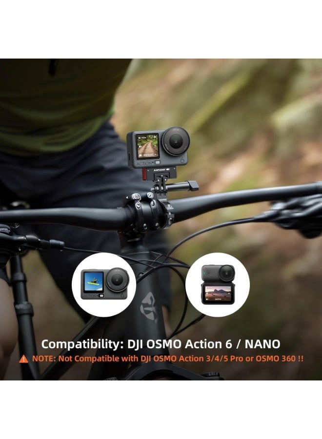 حامل مغناطيسي سريع الإطلاق لملحقات DJI Osmo Action 6 / Nano، حامل معدني محدث مع وظيفة الدوران الأفقي، أسود-أحمر - Image 4
