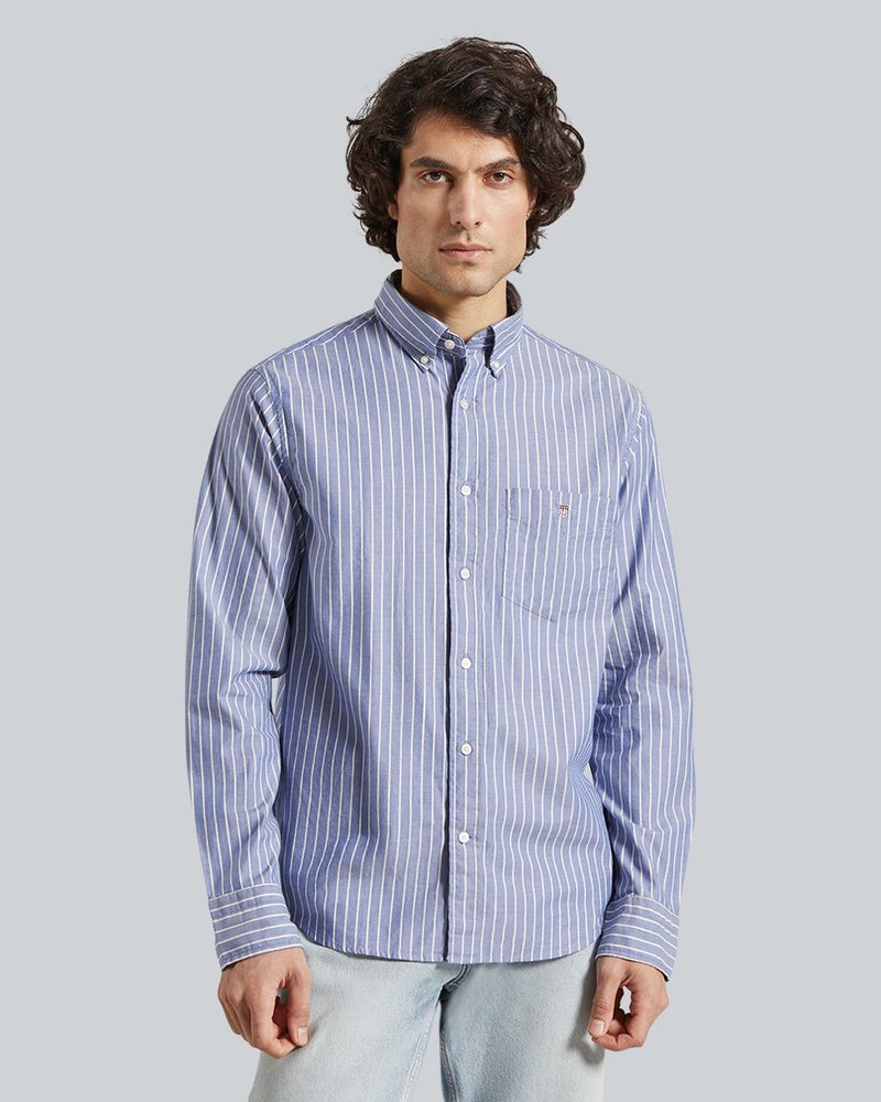 GANT Reg Brushed Twill Stripe Shirt - Image 1