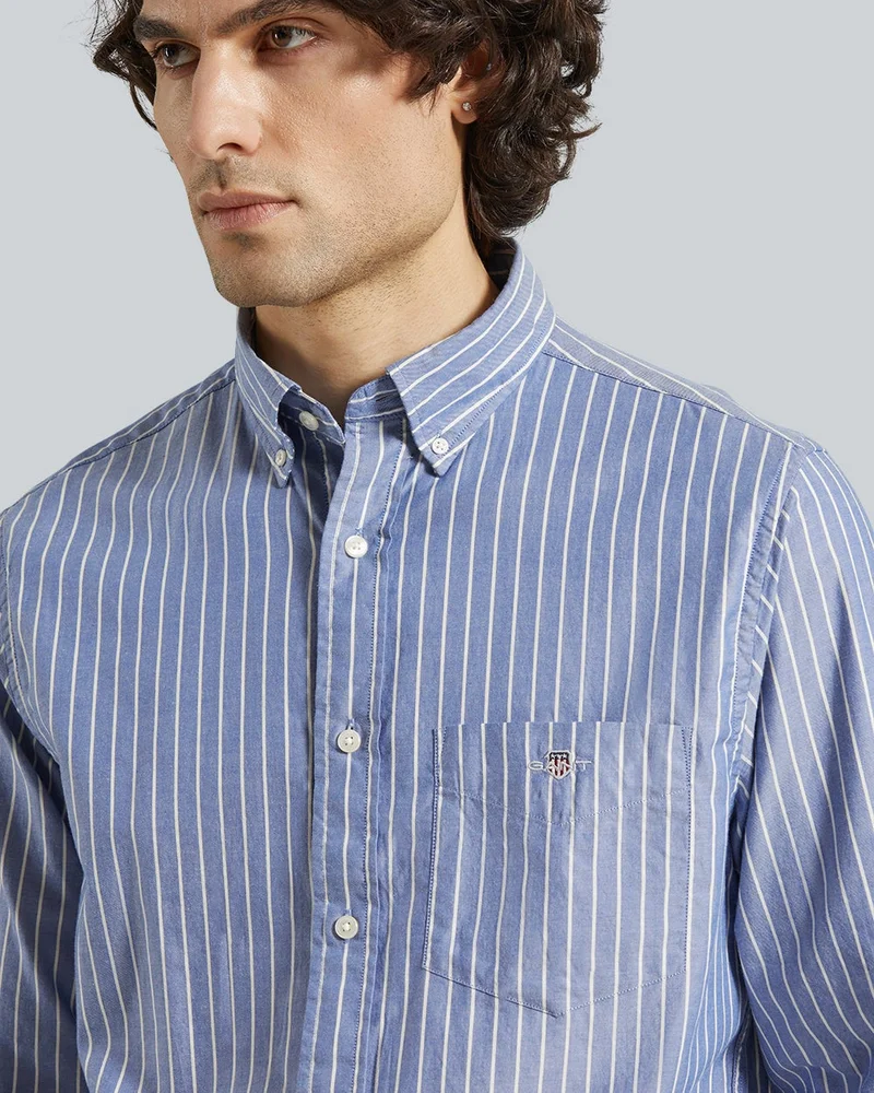 GANT  Reg Brushed Twill Stripe Shirt for Men | Best Price UAE