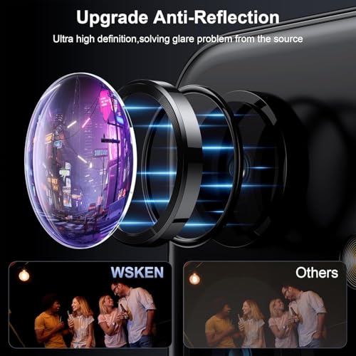 ZARALA Camera Lens Frame Glass Compatible with Samsung Galaxy S24 FE 5G Tempered Glass Aluminum Alloy Frame Individual Camera Lens Protector Cover Black - Image 2