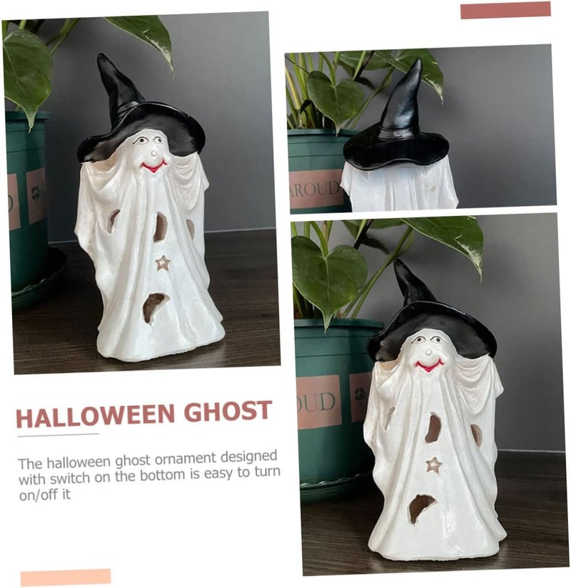 klarako 2pcs Favors or Wizard Mantle DIY Luminous Accessories Glowing Landscaping Vintage White for Home Outdoor Scary Desk with Party Light Ghost Crafts Fireplace Ornaments Figure Bar - Image 3