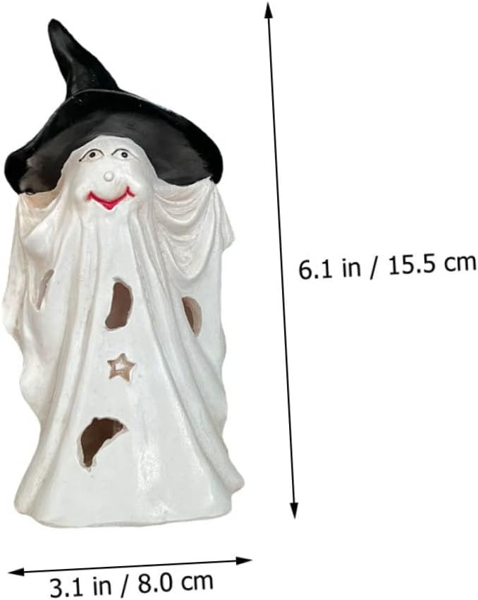 klarako 2pcs Favors or Wizard Mantle DIY Luminous Accessories Glowing Landscaping Vintage White for Home Outdoor Scary Desk with Party Light Ghost Crafts Fireplace Ornaments Figure Bar - Image 4