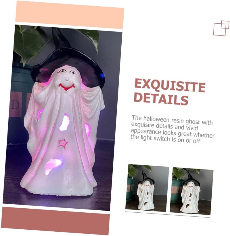 klarako 2pcs Favors or Wizard Mantle DIY Luminous Accessories Glowing Landscaping Vintage White for Home Outdoor Scary Desk with Party Light Ghost Crafts Fireplace Ornaments Figure Bar - Image 2
