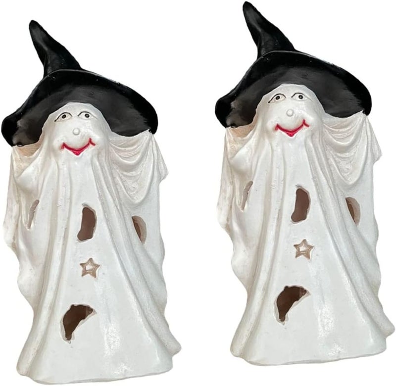 klarako 2pcs Favors or Wizard Mantle DIY Luminous Accessories Glowing Landscaping Vintage White for Home Outdoor Scary Desk with Party Light Ghost Crafts Fireplace Ornaments Figure Bar - Image 1