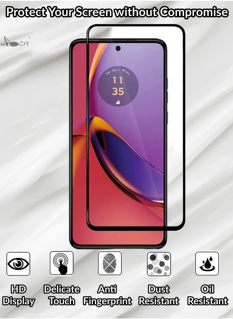 IKBEN - IKBEN Compatible Motorola Moto G84 Protective Case PC Back Case/TPU Frame Protective Case Phone Case with 2 Tempered Glass Screen Protectors - Image 1