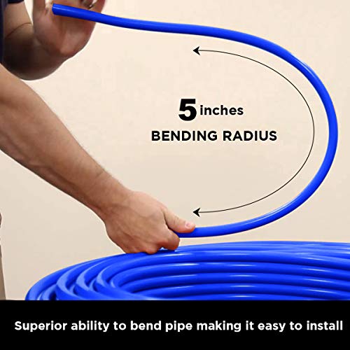 SUPPLYGIANT Pex-A Tubing 1/2 Inch x 100 Ft Pex Pipe Coil - Non-Barrier, Blue Px Flexible Water Tubing for Plumbing - Image 5