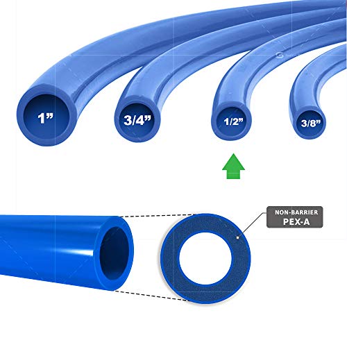 SUPPLYGIANT Pex-A Tubing 1/2 Inch x 100 Ft Pex Pipe Coil - Non-Barrier, Blue Px Flexible Water Tubing for Plumbing - Image 2