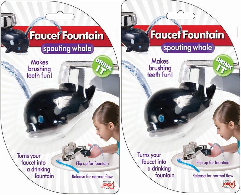 Jokari Whale Bathroom Faucet Water Fountain Attachment Fun Animal Design to Make Teeth Brushing and Rinsing Fun 2 - Image 1