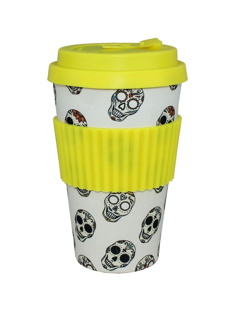 Mopita Natural Tea And Coffee Mug With Stylish Gamers Design With Silicone Lid And Comfortable Grip Best for Healthy Lifestyle, Takeaway Coffee Cup In An Elegant Way Made of Organic Natural Bamboo Fibre  - Image 4