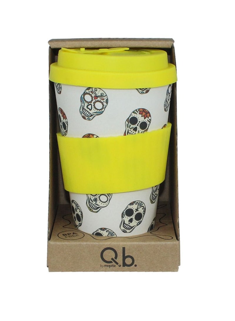 Mopita Natural Tea And Coffee Mug With Stylish Gamers Design With Silicone Lid And Comfortable Grip Best for Healthy Lifestyle, Takeaway Coffee Cup In An Elegant Way Made of Organic Natural Bamboo Fibre  - Image 2