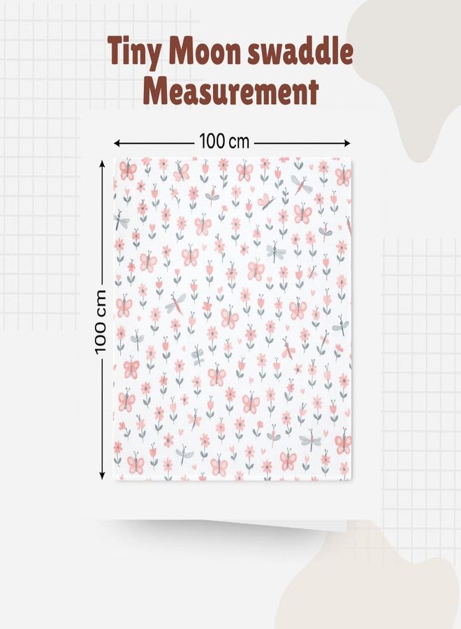 Tiny Moon Muslin Swaddle for Babies | Receiving Towel for Newborns | Wrap Cloth for Babies| 100 * 100 cm | 0 to 24+ Months (2) - Image 5