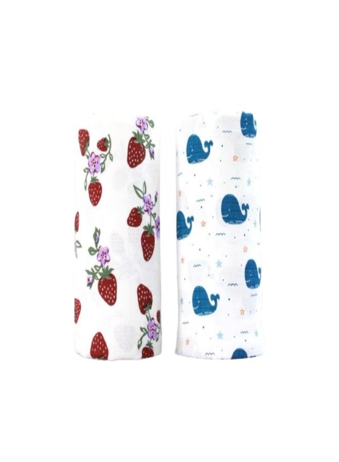 Tiny Moon Muslin Swaddle for Babies | Receiving Towel for Newborns | Wrap Cloth for Babies| 100 * 100 cm | 0 to 24+ Months (2) - Image 1