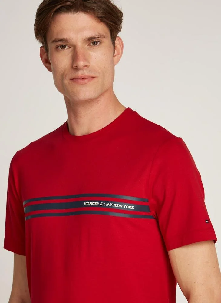 تومي هيلفيغر Stripe Crew Neck T-Shirt