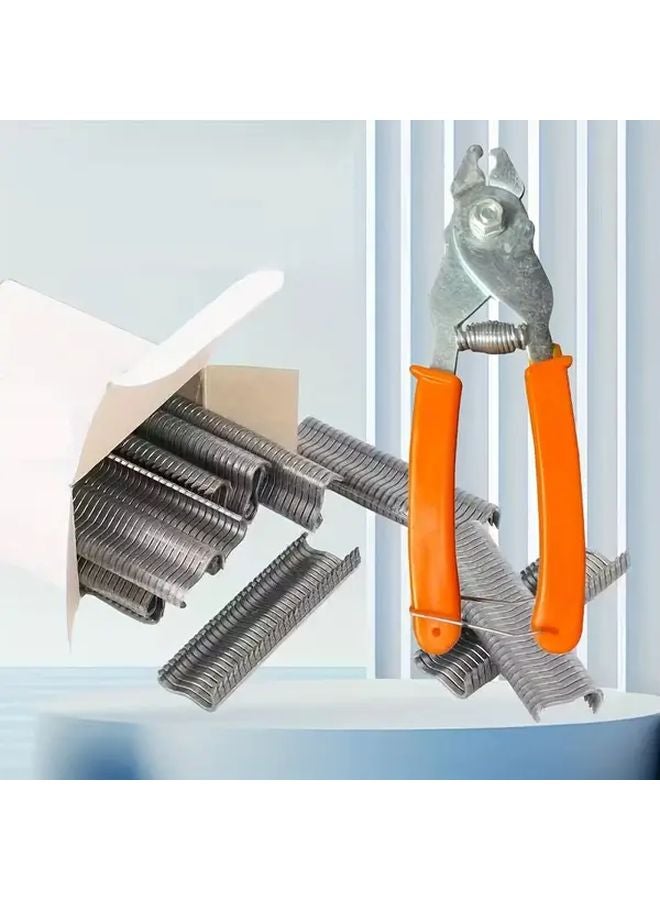 Orange Manual Crimper Tool For Steel Wire Binding And Poultry Handling - Image 3