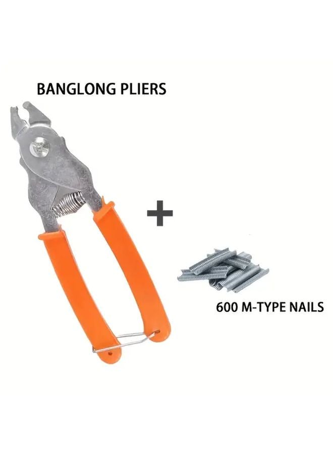 Orange Manual Crimper Tool For Steel Wire Binding And Poultry Handling - Image 1