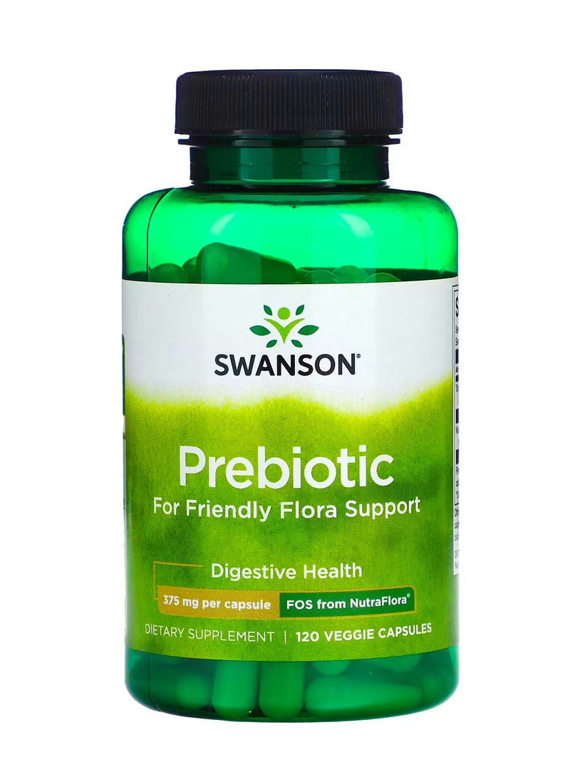 SWANSON Prebiotic for Friendly Flora Support 375 mg 120 Veggie Capsules
