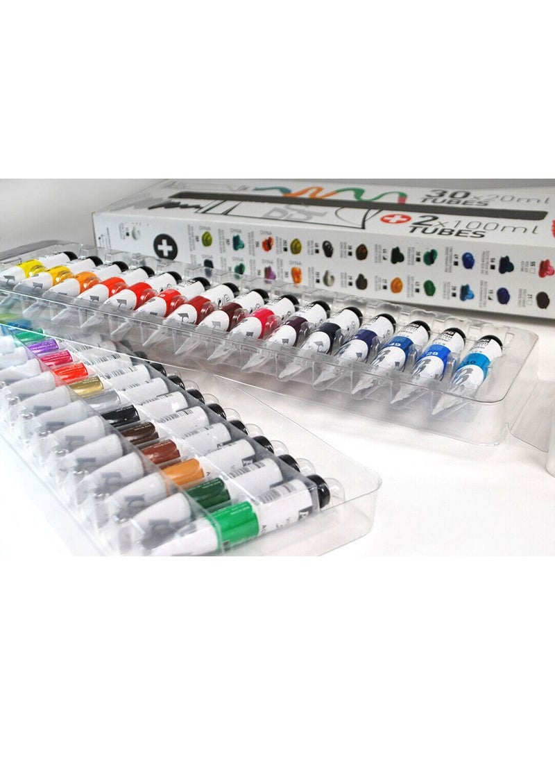 Pebeo Studio Acrylic Paints Large Fold out Set of 32 Tubes 30 X 20ml 2 X 100ml